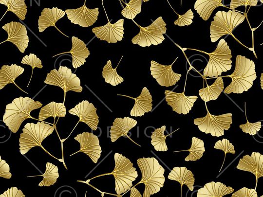 银杏花卉印花华亿平台图片