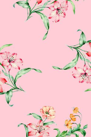 水彩花卉印花华亿平台图片