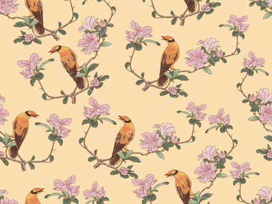 古朴花卉印花华亿平台图片