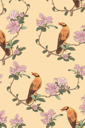 古朴花卉印花华亿平台图片