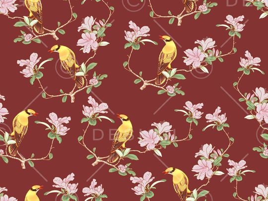 古朴花卉印花华亿平台图片