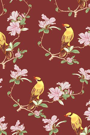 古朴花卉印花华亿平台图片