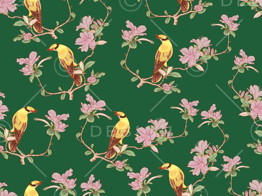 古朴花卉印花华亿平台图片