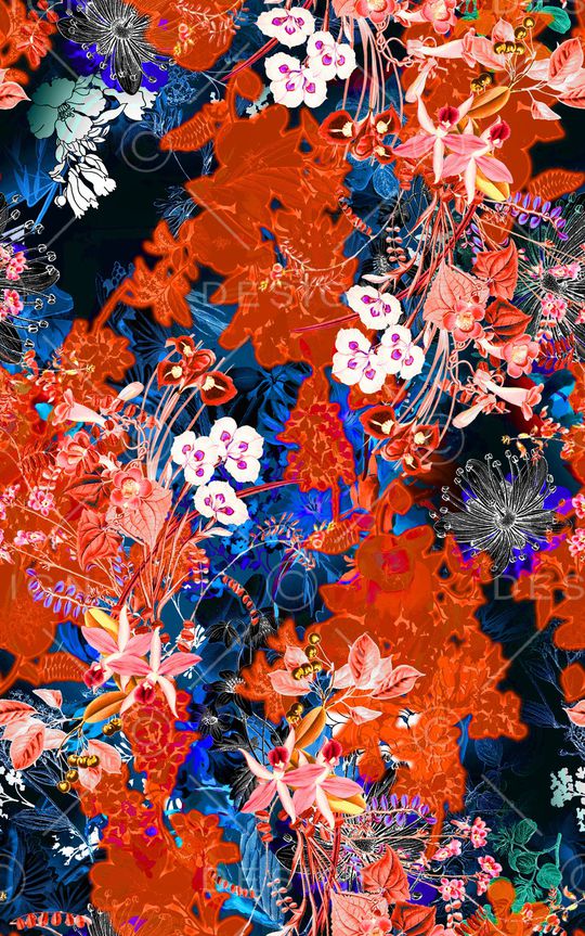 花卉印花华亿平台图片