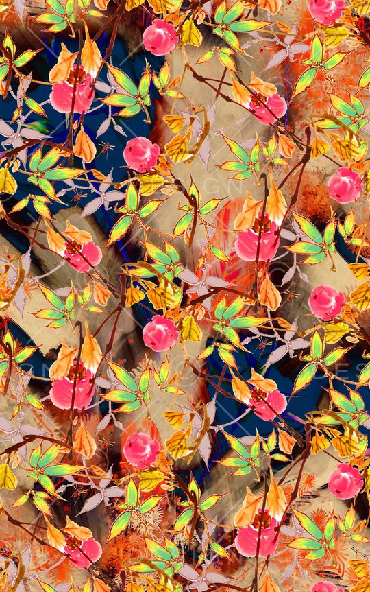 花卉印花华亿平台图片