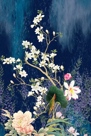 花卉印花华亿平台图片