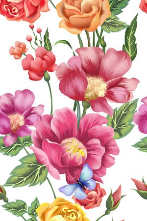 花卉印花华亿平台图片