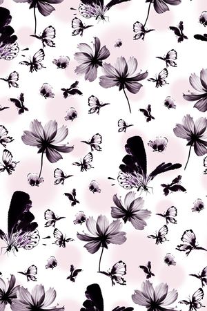 花卉蝴蝶印花华亿平台图片