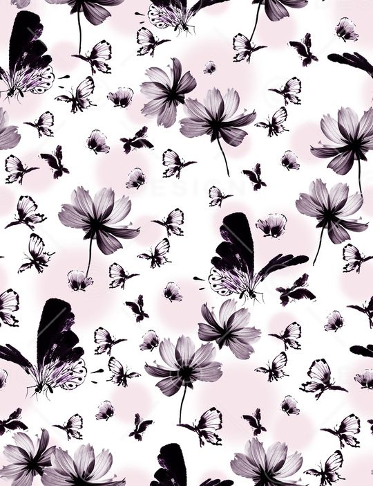 花卉蝴蝶印花华亿平台图片