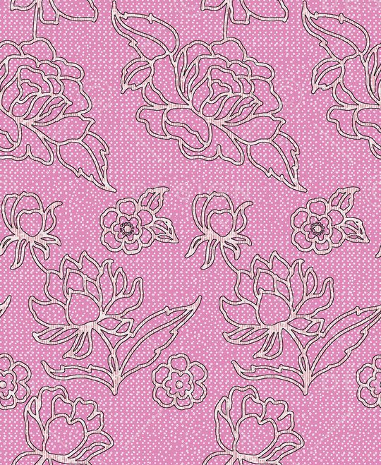 黑底花卉印花华亿平台图片