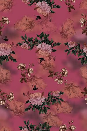 花卉印花华亿平台图片