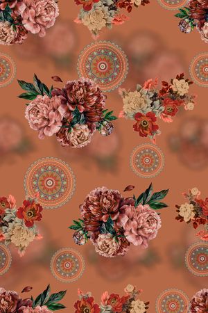 花卉印花华亿平台图片