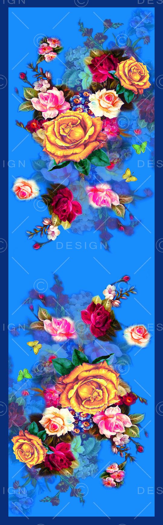 丝巾定位花印花华亿平台图片