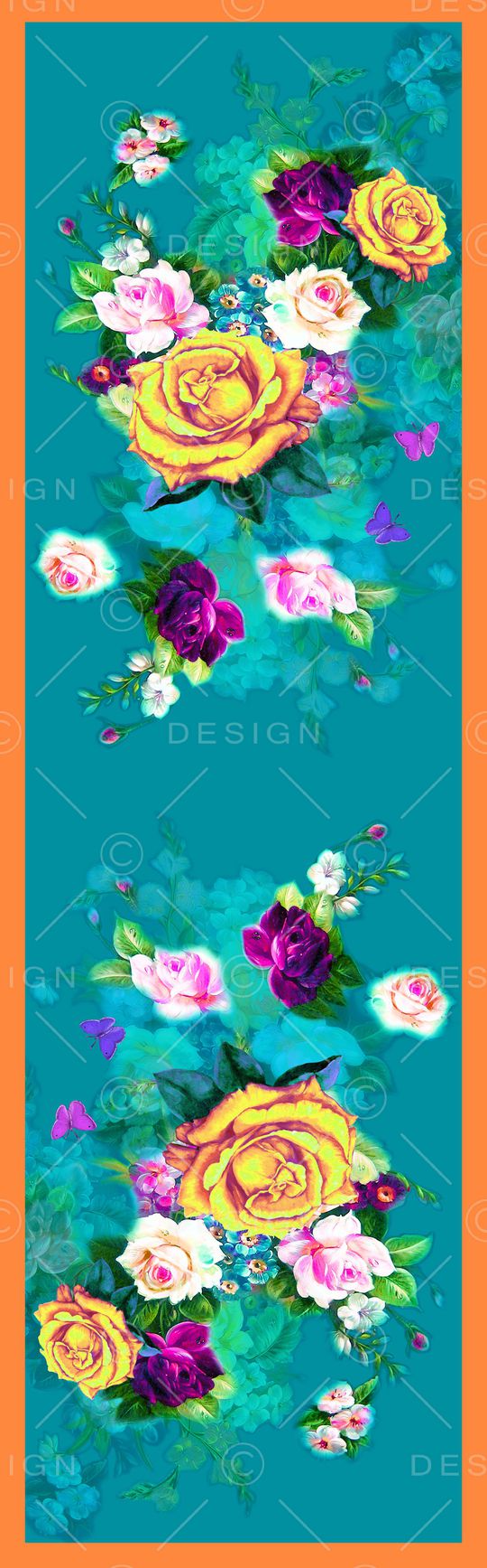 丝巾定位花印花华亿平台图片