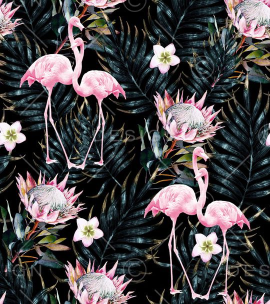 火烈鸟印花华亿平台图片