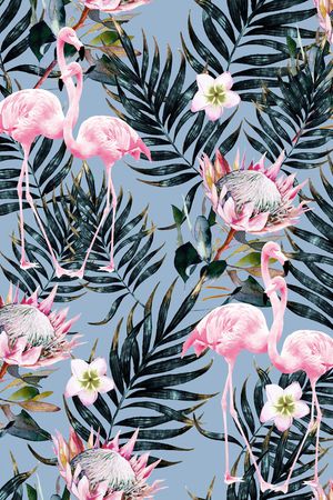 火烈鸟印花华亿平台图片