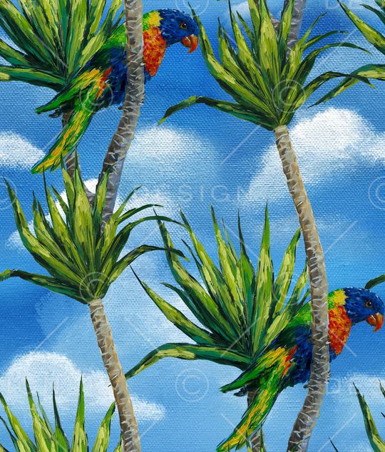 鹦鹉印花华亿平台图片