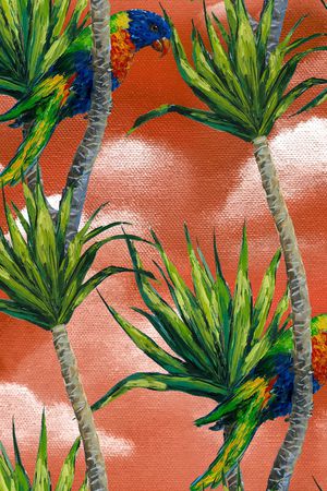 鹦鹉印花华亿平台图片