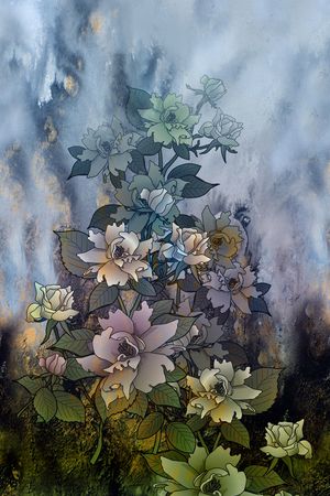 中国风定位花印花华亿平台图片