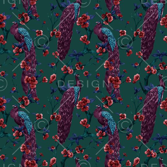 孔雀印花华亿平台图片