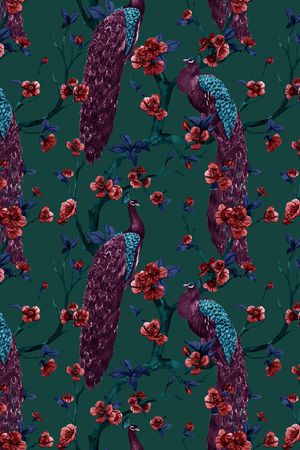 孔雀印花华亿平台图片