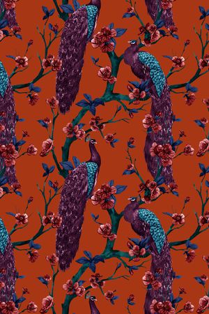 孔雀印花华亿平台图片