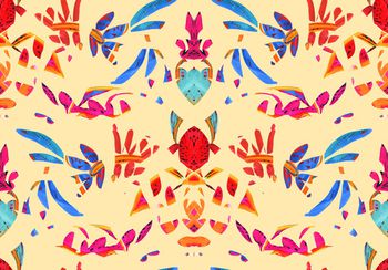 抽象花卉印花华亿平台图片