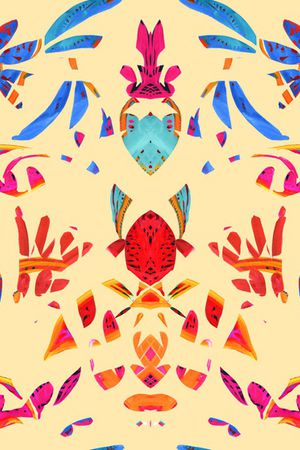 抽象花卉印花华亿平台图片