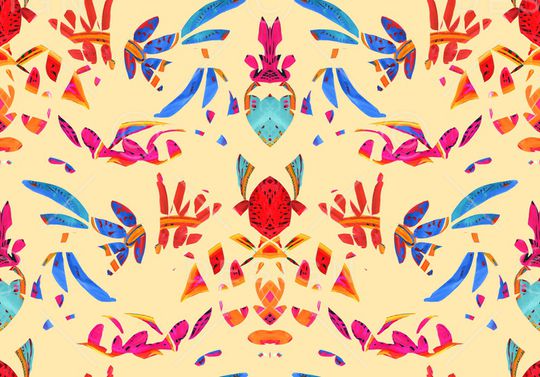 抽象花卉印花华亿平台图片