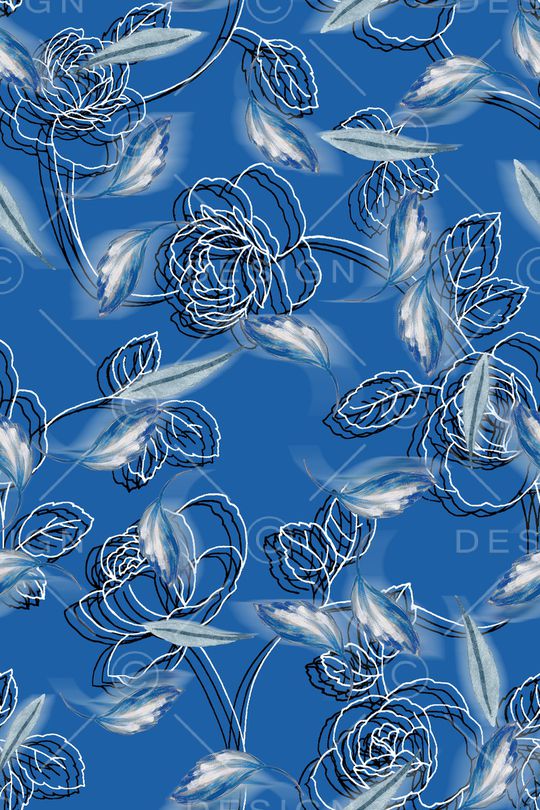 抽象花卉印花华亿平台图片