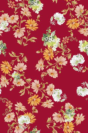 彩底花卉印花华亿平台图片