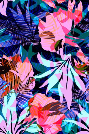 抽象花卉印花华亿平台图片