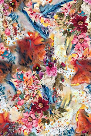 抽象花卉印花华亿平台图片