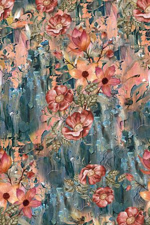 抽象花卉印花华亿平台图片