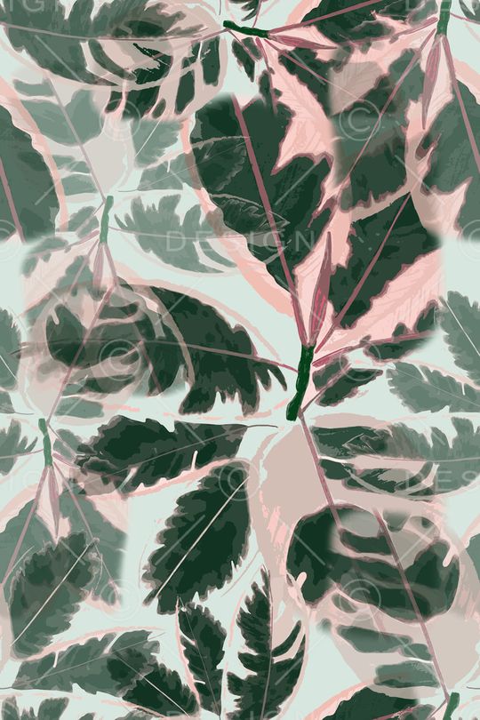 树叶组合印花华亿平台图片