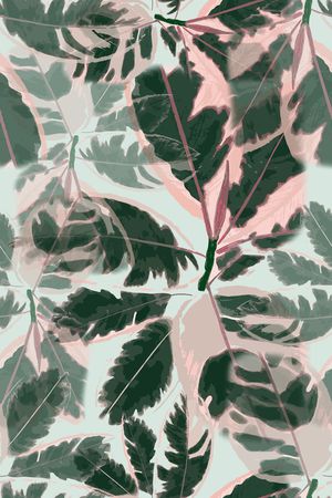 树叶组合印花华亿平台图片