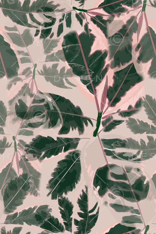 树叶组合印花华亿平台图片