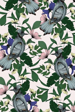 鹦鹉印花华亿平台图片