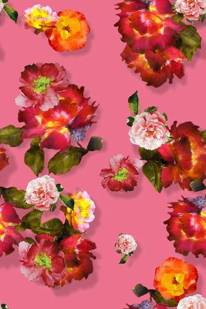 抽象花卉印花华亿平台图片