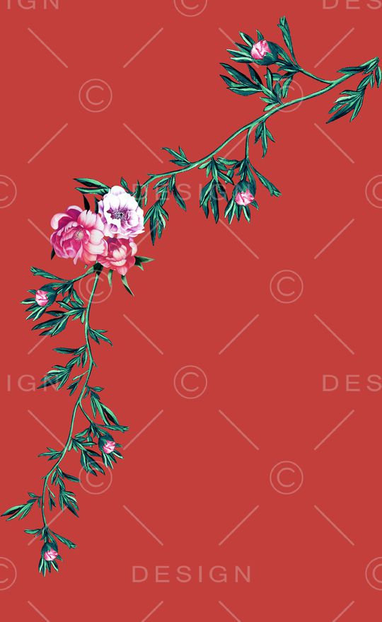 牡丹印花华亿平台图片