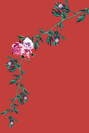 牡丹印花华亿平台图片