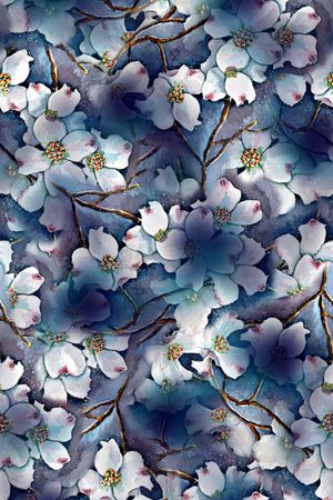 抽象花卉印花华亿平台图片