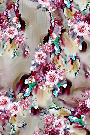 抽象花卉印花华亿平台图片