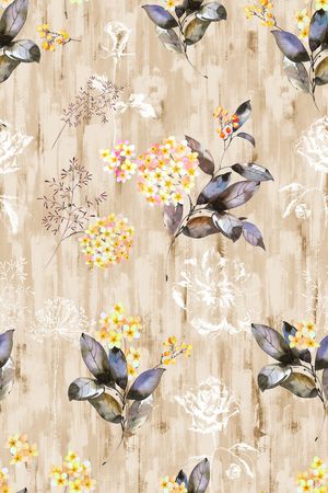 水彩花卉印花华亿平台图片