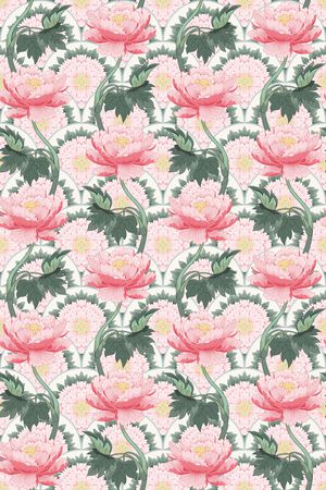 水彩花卉印花华亿平台图片