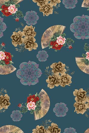 中国风印花华亿平台图片