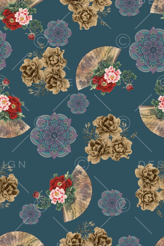 中国风印花华亿平台图片