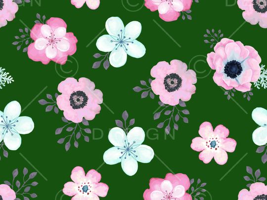 清爽底花卉印花华亿平台图片