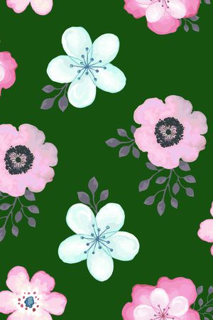 清爽底花卉印花华亿平台图片