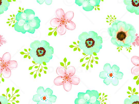 清爽底花卉印花华亿平台图片